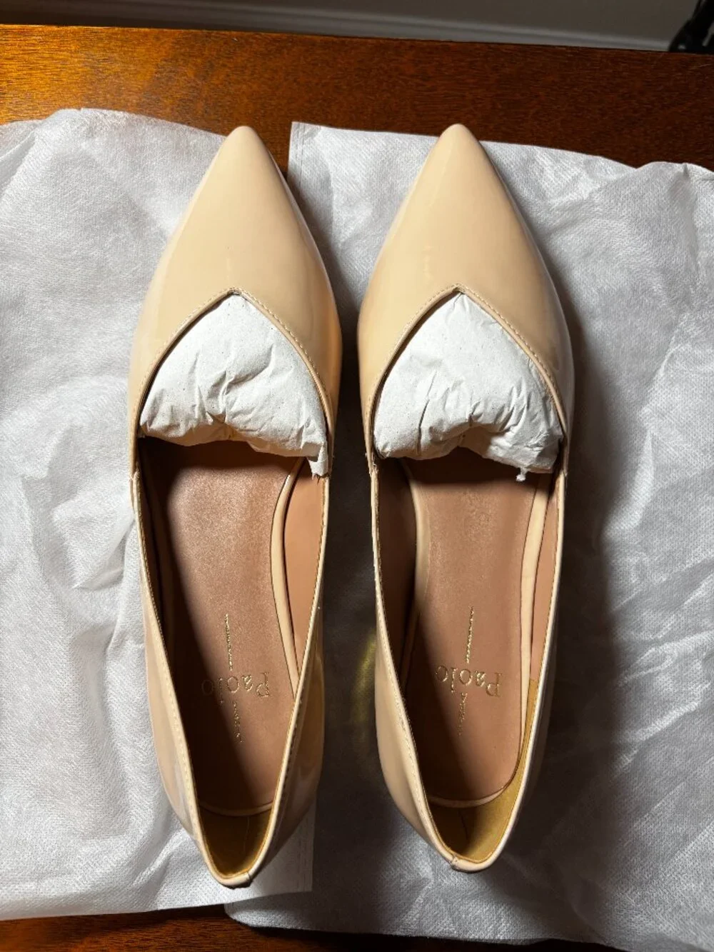 Linea Paolo Nasya-L Blush Patent Pointed Toe Flats Size 9 M NIB